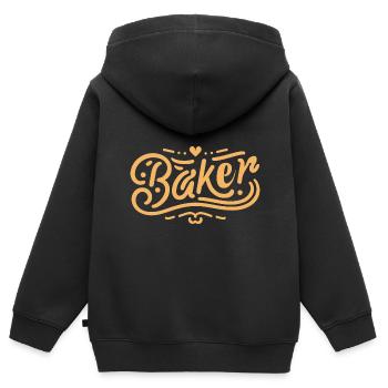 Bäcker Backen Gebäck Brot Backen Kuchen Bäcker - Kinder Premium Organic Zip Hoodie - Schwarz - Hinten - AI Model Kid Male (0cm)