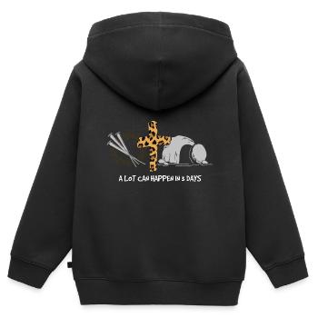 Beaucoup de choses peuvent arriver en 3 jours résurrection Jésus - Sweat Premium à capuche zippé enfant bio - noir - Dos - AI Model Kid Male (0cm)