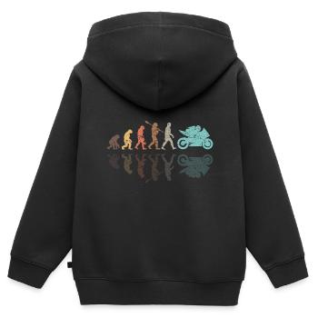 Motorcycle Evolution Vintage Shadow Biker - Kinder Premium Organic Zip Hoodie - Schwarz - Hinten - AI Model Kid Male (0cm)