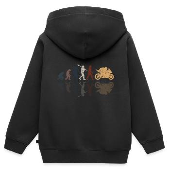 Motorcycle Evolution Vintage Shadow Biker - Kinder Premium Organic Zip Hoodie - Schwarz - Hinten - AI Model Kid Male (0cm)