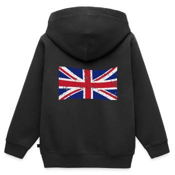 United Kingdom - Kids Premium Organic Zip-up Hoodie - black - Back - AI Model Kid Male (0cm)
