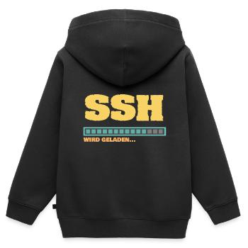 Ladebalken SSH Verschlüsselung wird geladen - Kinder Premium Organic Zip Hoodie - Schwarz - Hinten - AI Model Kid Male (0cm)