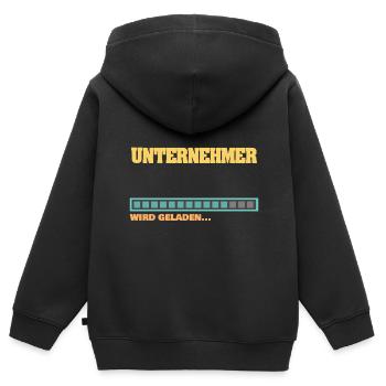 Unternehmer - Kinder Premium Organic Zip Hoodie - Schwarz - Hinten - AI Model Kid Male (0cm)