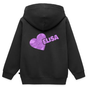 Couronne Elisa - Sweat Premium à capuche zippé enfant bio - noir - Dos - AI Model Kid Male (0cm)