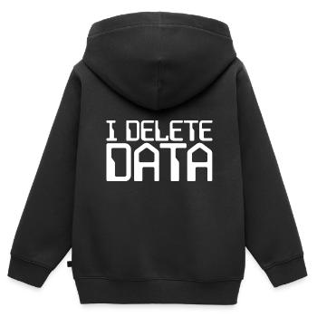 I Delete Data - Kinder Premium Organic Zip Hoodie - Schwarz - Hinten - AI Model Kid Male (0cm)