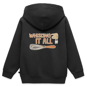 Fouetter tout 4 - Sweat Premium à capuche zippé enfant bio - noir - Dos - AI Model Kid Male (0cm)