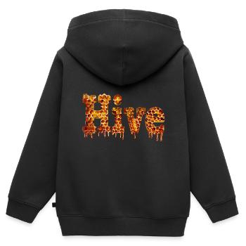 Bienenstock Bienenhaltung Honig Hive - Kinder Premium Organic Zip Hoodie - Schwarz - Hinten - AI Model Kid Male (0cm)