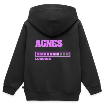 Agnès - Sweat Premium à capuche zippé enfant bio - noir - Dos - AI Model Kid Male (0cm)