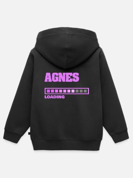 Agnes - Premium børne zip-hættetrøje økologisk - sort