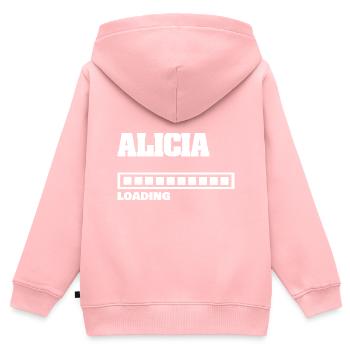 Bébé Alicia - Sweat Premium à capuche zippé enfant bio - rose - Dos - AI Model Kid Female (0cm)
