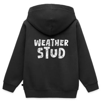 Weather Stud 3 - Kinder Premium Organic Zip Hoodie - Schwarz - Hinten - AI Model Kid Male (0cm)