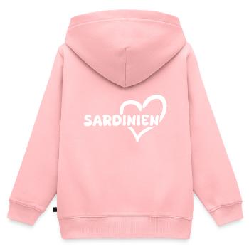 Sardaigne - Sweat Premium à capuche zippé enfant bio - rose - Dos - AI Model Kid Female (0cm)
