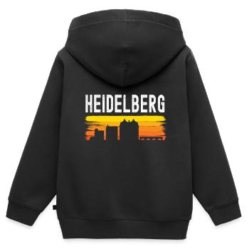 Heidelberg - Kinder Premium Organic Zip Hoodie - Schwarz - Hinten - AI Model Kid Male (0cm)