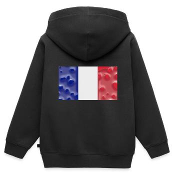 Martinique - Sweat Premium à capuche zippé enfant bio - noir - Dos - AI Model Kid Male (0cm)