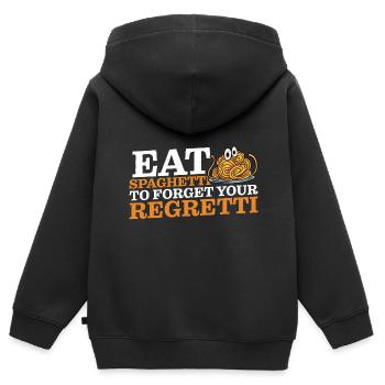 Eat Spaghetti To Forgetti Your Regretti 10 - Kinder Premium Organic Zip Hoodie - Schwarz - Hinten - AI Model Kid Male (0cm)
