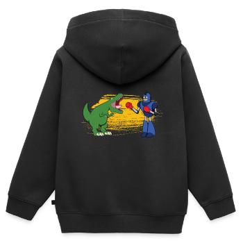 Roboter - Kinder Premium Organic Zip Hoodie - Schwarz - Hinten - AI Model Kid Male (0cm)