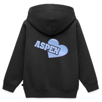 Amour Aspen - Sweat Premium à capuche zippé enfant bio - noir - Dos - AI Model Kid Male (0cm)