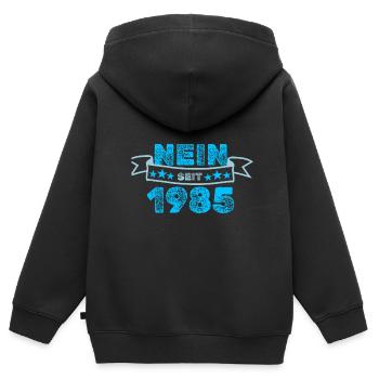Dagegen 1985 - Kinder Premium Organic Zip Hoodie - Schwarz - Hinten - AI Model Kid Male (0cm)