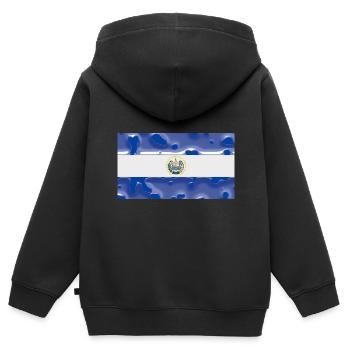 El Salvador - Kids Premium Organic Zip-up Hoodie - black - Back - AI Model Kid Male (0cm)