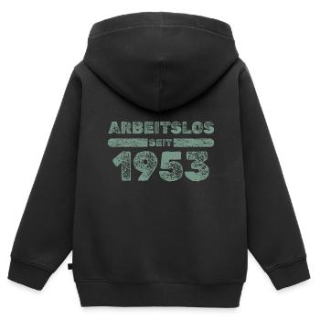 Arbeitslos 1953 - Kinder Premium Organic Zip Hoodie - Schwarz - Hinten - AI Model Kid Male (0cm)