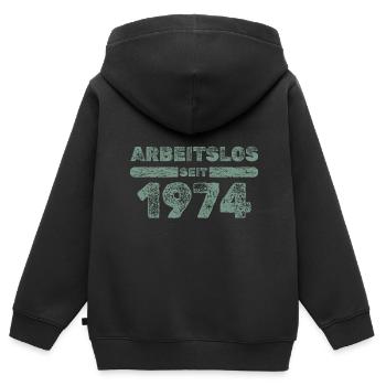 1974 1974 - Sweat Premium à capuche zippé enfant bio - noir - Dos - AI Model Kid Male (0cm)