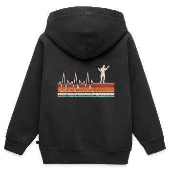 Mumie Herzschlag - Kinder Premium Organic Zip Hoodie - Schwarz - Hinten - AI Model Kid Male (0cm)