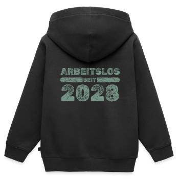 seit 2028 - Kinder Premium Organic Zip Hoodie - Schwarz - Hinten - AI Model Kid Male (0cm)