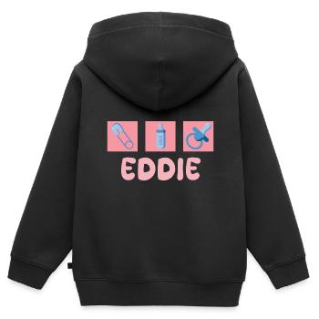 Sucette Eddie - Sweat Premium à capuche zippé enfant bio - noir - Dos - AI Model Kid Male (0cm)