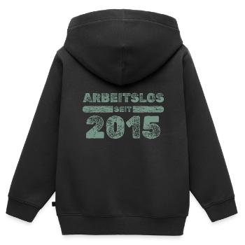 2015 - Kinder Premium Organic Zip Hoodie - Schwarz - Hinten - AI Model Kid Male (0cm)