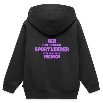 Physical education teacher as a profession - Kids Premium Organic Zip-up Hoodie - black - Back - AI Model Kid Male (0cm)