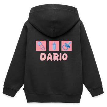 Sucette Dario - Sweat Premium à capuche zippé enfant bio - noir - Dos - AI Model Kid Male (0cm)