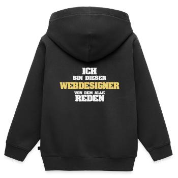 Concepteur de sites Web en tant que métier - Sweat Premium à capuche zippé enfant bio - noir - Dos - AI Model Kid Male (0cm)