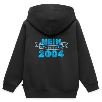 Niemals 2004 - Kinder Premium Organic Zip Hoodie - Schwarz - Hinten - AI Model Kid Male (0cm)