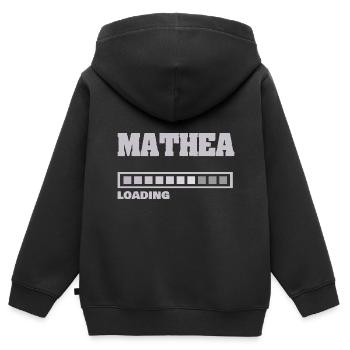 Baby Mathea - Kinder Premium Organic Zip Hoodie - Schwarz - Hinten - AI Model Kid Male (0cm)