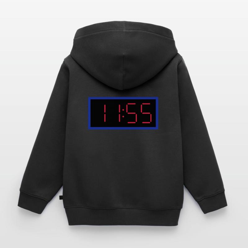 ★ design colors changeable ★ digital clock 11:55 clock Kids Premium Organic Zip-up Hoodie
