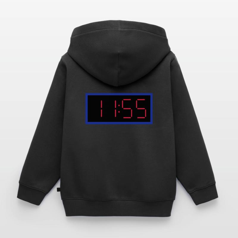 ★ design colors changeable ★ digital clock 11:55 clock Kids Premium Organic Zip-up Hoodie