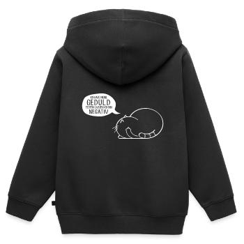 Ich habe meine Geduld testen lassen bin negativ - Kinder Premium Organic Zip Hoodie - Schwarz - Hinten - AI Model Kid Male (0cm)