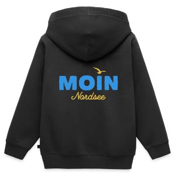 Nordsee Moin Nordsee - Kinder Premium Organic Zip Hoodie - Schwarz - Hinten - AI Model Kid Male (0cm)