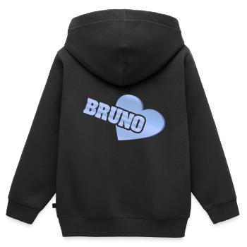 J’adore Bruno - Sweat Premium à capuche zippé enfant bio - noir - Dos - AI Model Kid Male (0cm)