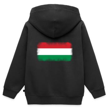 Ungarn - Kinder Premium Organic Zip Hoodie - Schwarz - Hinten - AI Model Kid Male (0cm)