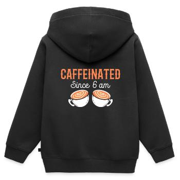 Lustiger Barista Kaffeeserver - Kinder Premium Organic Zip Hoodie - Schwarz - Hinten - AI Model Kid Male (0cm)