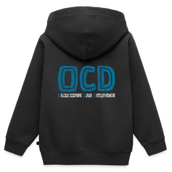 Trouble obsessionnel de la voiture 3 - Sweat Premium à capuche zippé enfant bio - noir - Dos - AI Model Kid Male (0cm)