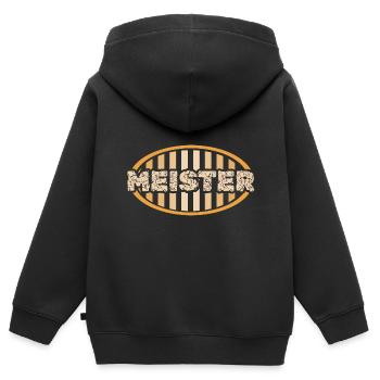 Meister - Kinder Premium Organic Zip Hoodie - Schwarz - Hinten - AI Model Kid Male (0cm)