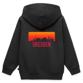 Dresden - Kinder Premium Organic Zip Hoodie - Schwarz - Hinten - AI Model Kid Male (0cm)