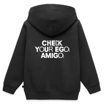 Vérifiez votre Ego Amigo 4 - Sweat Premium à capuche zippé enfant bio - noir - Dos - AI Model Kid Male (0cm)