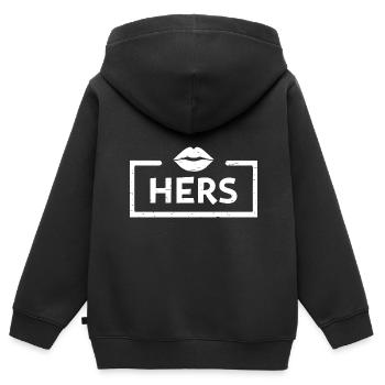His / Hers - Partner Liebe zum Valentinstag - Kinder Premium Organic Zip Hoodie - Schwarz - Hinten - AI Model Kid Male (0cm)