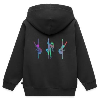 Pole Fitness Tanzlehrer - Kinder Premium Organic Zip Hoodie - Schwarz - Hinten - AI Model Kid Male (0cm)