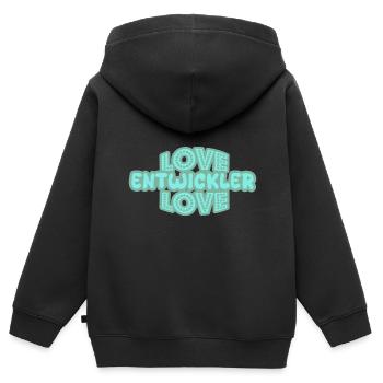 Entwickler als Spruch - Kinder Premium Organic Zip Hoodie - Schwarz - Hinten - AI Model Kid Male (0cm)