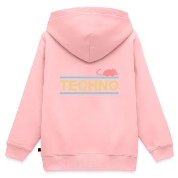 ★ Designfarben änderbar ★ Technomaus (Maus) - Kinder Premium Organic Zip Hoodie - Rosa - Hinten - AI Model Kid Female (0cm)