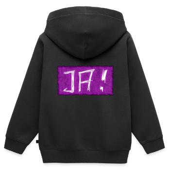 Ja ich will heiraten - Kinder Premium Organic Zip Hoodie - Schwarz - Hinten - AI Model Kid Male (0cm)